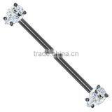 Triangle CZ straight 316L surgical steel industrial piercing barbells Body Jewelry