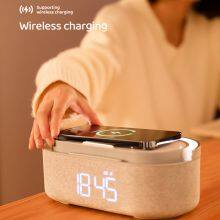 2022 Best Seller Multifunction Wireless Charger Charging With BT Speaker Wireless Charge Night Light Alarm Clock Phone Holder thumbnail-3