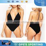 (OEM ODM FACTORY)Hot Sale Fashion Sexy Black Brazilian Bikini and Nude Halter Bikini thumbnail-1