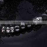 Wholesale Custom 8mm Lava Bead Bracelet Jewelry for Men Fashion Silver Buddha Bracelet thumbnail-3