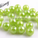Lime Green Color 2016 New 6MM to 20MM Stock Round Acrylic Jelly AB Beads for Chunky Necklace Wholesales Jewelry Paypal accept