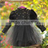 2015 New Arrival Kids Black and White Princess Skirt for Girls Long Sleeve Princess Dress thumbnail-2