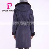 New Design Winter Women Long Slim Fit Wool Fur Coat
