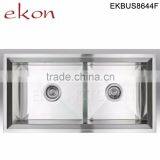High Quality Double Bowl Handmade Commercial Stainless Steel Sinks thumbnail-2