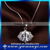 Factory supply 2016 fashion China Jewelry Wholesale High Quality Ladies Sparkling crystal diamond silver necklace N0090