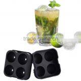 Ice Ball Maker Mold - 4 Holes Ice Balls - Premium Black Flexible Silicone Round Spheres Ice Tray- Molds thumbnail-5