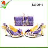 China Wholesale Italian Shoes and Bag Set African Wax Style Yellow Purses Handbags Matching Sandals Shoe thumbnail-5