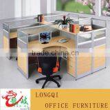 modern fashion design office aluminium melamine modular workstation glass partition with pedestal cabinet office cubicle