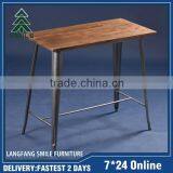 Solid Wood Top Industrial Style Metal Dining Tables for Sale thumbnail-4