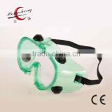 replaceable lens medical security goggles PVC security goggles EN 166 PC lens security goggles green security goggles for sales