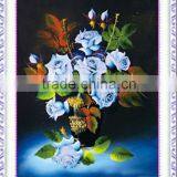 5D Diy Diamond Painting Cross Stitch Rose Flower Diamond Embroidery Resin Round Diamond Crafts Wall Sticker Blue Rose Home Decor thumbnail-1