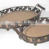 112078NC - Oval Metal Tray & Metal Plate Serving Platter