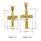 Kindy Jewelry JCN0318 Big and Small Stainless Steel Jesus Cross Necklace Pendant thumbnail-3
