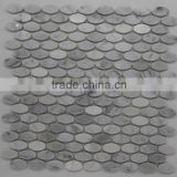 oval shape tile wall white mosaic design
