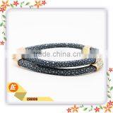 Luxury Genuine Stingray Skin Leather Bangle With Crystal Charm thumbnail-2