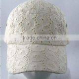 WL1027A 100% Cotton White Lace Baseball Hump Caps For Summer thumbnail-1
