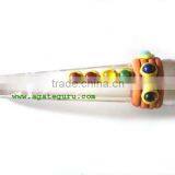 TIBETAN CYSTAL QUARTZ CHAKRA OBELISK HEALING WAND : Tibetan Healing Wands From Agate Guru Exports thumbnail-1
