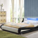 Exclusive Italian Designer Curve PU Leather LED Bed thumbnail-1
