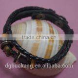 Superthin Braided Leather Cord Carabiner Closure Bracelet thumbnail-2