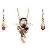 220443 Semi-precious Stone Jewellery Counter Design Luxury Wedding Jewelry Set