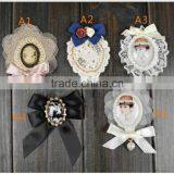 2016 New Fashion Jewelry Brooches White Pearl and Fabric Butterfly Brooch Factory Supply With Cheap Price