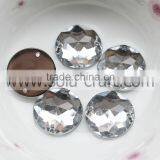 Online Sell 25MM Transparent Silver Plastic Cut Almond Round Curtain Mirror Bead Charm on Sell