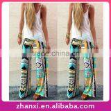 Hot Sale Printing Female Trousers Elastic Waist Wide-legged Geometric Women Pants