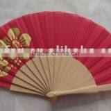 Gold Color Printed Advertising Wooden Spanish Fan thumbnail-1