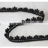 New Design 1.4cm Width Narrow Black Lovely Flower Scallop Cotton Crochet Lace Trims thumbnail-4