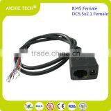 Custom RJ45 Female with LED Light DC5.5X2.1 Male Camere POE Cable for CCTV Camera