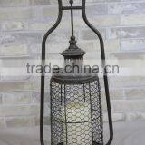 Creative Antique Vintage Promotion Square Iron Candle Metal Lanterns thumbnail-2