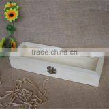 Natural Wholesale Unfinished Wooden Long Stem Rose Box With Clear Lid thumbnail-4