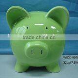 NEW Hot Sales Cheap Ceramic Green Piggy Coin Bank for Promotion Gift MADE IN CHINA
