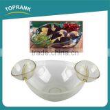 Hot Sale Fashion Eco Friendly AS Clear Salad Bowl With Server thumbnail-1