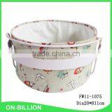 Wholesale Stainless Steel Frame Fabric Bread Basket Pattern thumbnail-2