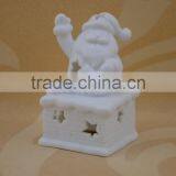 Santa Claus Shape Porcelain Christmas Decoration With LED Light for Home thumbnail-3