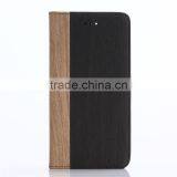 Nature Wood Grain PU Card Bumper/pocket Cell Phone Case for Iphone thumbnail-3