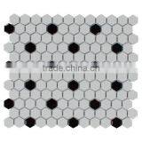 White Marble Mixed Hexagon Nero Marquina Premium Mosaics Tile thumbnail-1