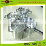 7pcs Double-deck Bottom Stainless Steel Soup Pot Set With Sanding Handle and Cover thumbnail-1