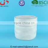Embossed/ dimple design glazed white Ceramic garden pots and planters