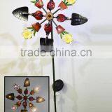 Free Sample 2017 New Design Solar Garden Stake for Garden Decoration Metal Wind Spinner thumbnail-3