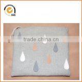 Gray Canvas Zipper Pouch With Water Drop Patterns By Chiqun CQ-H01038 thumbnail-1