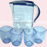 2000ml Clear Fashionable Plastic Cold Water Jug Set With 4 Cups thumbnail-2