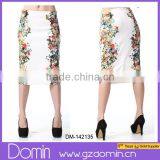 New Arrival Ivory Floarl Print Zip Fastening Back Pencil Skirt Woman Tube Skirt thumbnail-1