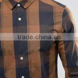 Custom Logo Long Sleeve Spread Collar Mens Pre-Shrink 97% Cotton 3% Elastane Breathable Slim Fit Casual Big Plaids Shirts thumbnail-3