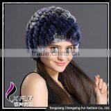 CX-C-189E 2016 New Genuine Rabbit Fur Women Winter European Style Hat Cap thumbnail-2
