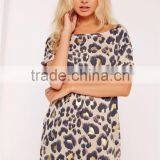 MGOO 2017 Custom Made Leopard Print Night T-shirts 35% Cotton 65% Polyester Short Sleeves Loose Pyjamas thumbnail-2