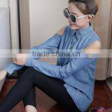 Zm34752a New Fashion Lady Plus Size off Shoulder Blouse thumbnail-2