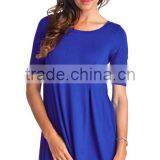 Fashion Womens Clothes Short Sleeve Swing Dress Tunic Tops for Women 2016 thumbnail-3