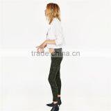 2017 Khaki Ankle Cargo Woodland Camouflage Pants for Women thumbnail-3